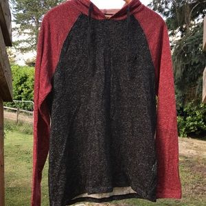 Lightweight dark grey/red hoodie